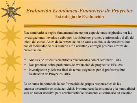 PPT Evaluación Económica Financiera de Proyectos PowerPoint