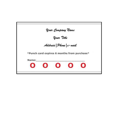 free punch card template word