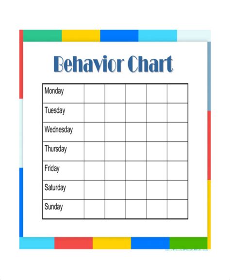 Weekly Behavior Chart Free Printable