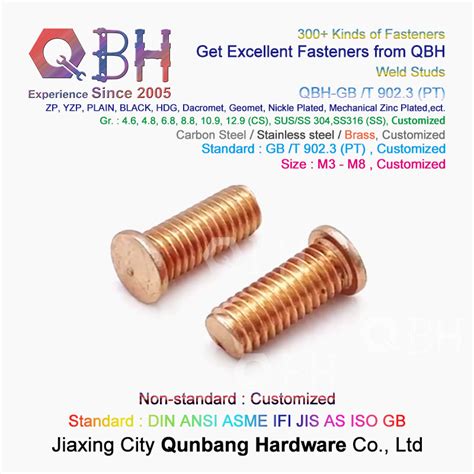 Qbh Auto Car Brass Copper Plating Spot Weld Welding Thread Threaded