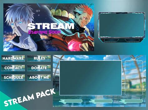 Animated Anime Twitch Pack Anime Stream Pack Animated Overlays