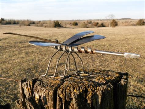 Dragonfly Metal Sculpture Yard Art Garden Art Found Objects