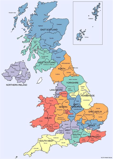 Cartografisch is deze kaart gebaseerd op de platen. U.K. Map of Regions and Counties of England, Scotland ...