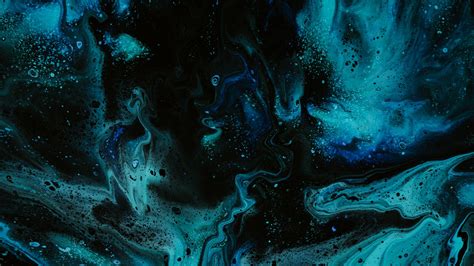 Download Wallpaper 1920x1080 Paint Liquid Stains Blue Fluid Art