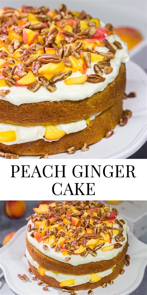 Peach Ginger Cake Ginger Cake Topped With Peaches And Pecans