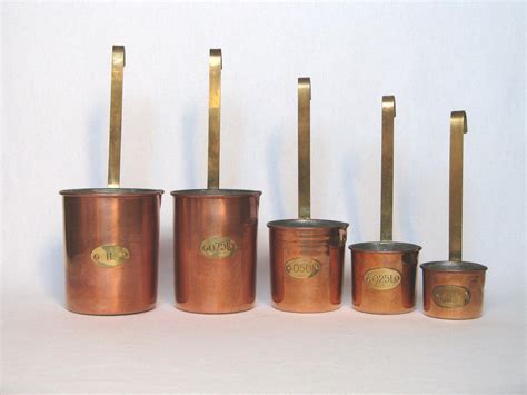 Set Of Vintage French Copper Measuring Cups From Yesterdaysfrance On
