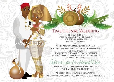 Achalugo Nigerian Igbo Traditional Wedding Invitation Traditional