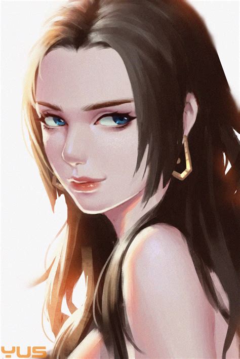 Safebooru 1girl Absurdres Artist Name Bare Shoulders Black Hair Blue Eyes Boa Hancock Closed
