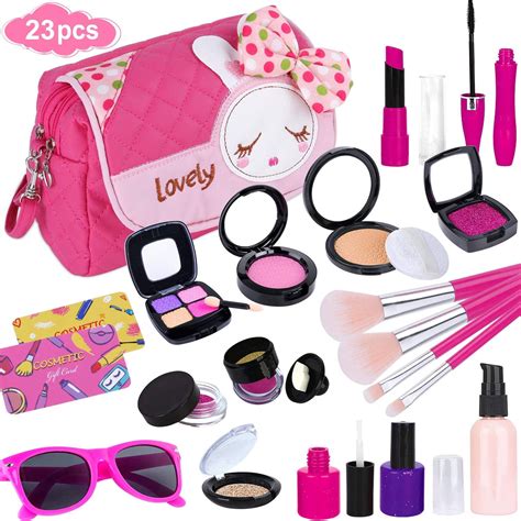 Pretend Makeup Kit For Girls Kids Makeup Kit Toy Including Pink