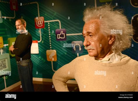 Wax Work Figure Of Albert Einstein Positioned In Madame Tussauds Tokyo