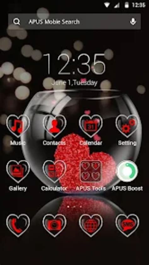 Android Için Transparent Heart Apus Theme İndir