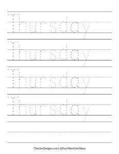 13 Days Of The Week Worksheets Tracing And Writing