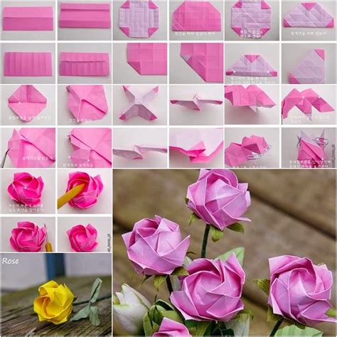 How To Make Origami Roses Origami Rose Origami Flowers Paper Flowers