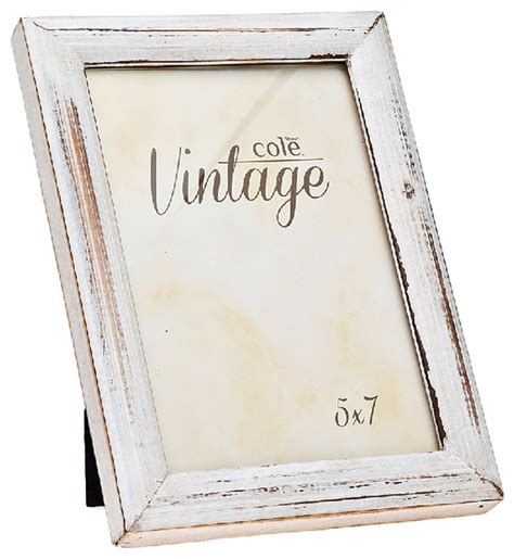 Philip Whitney 5x7 Distressed White Wood Frame Picture Frames Houzz