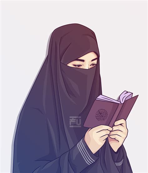 Girls Cartoon Art Anime Art Girl Hijabi Girl Girl Hijab Niqab Cartoon Vector Character