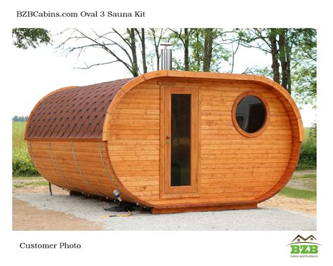 W3 Oval Shaped Barrel Sauna With 3 Rooms Bzb Cabins
