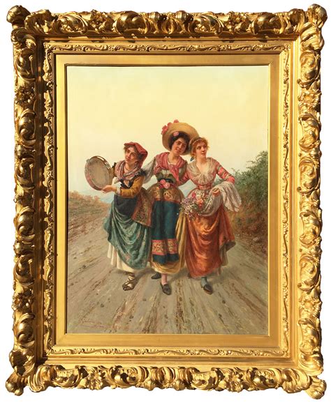 Pietro Gabrini Italian 1856 1926 A Very Fine And Large Oil On Canvas