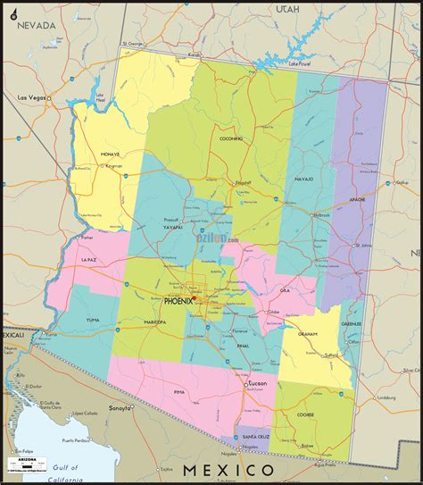 Printable Map Of Arizona Printable Map Of The United States