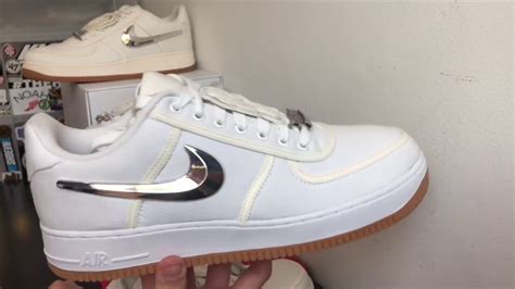 Air Force 1 Low Travis Scott Sail V White Comparison Youtube