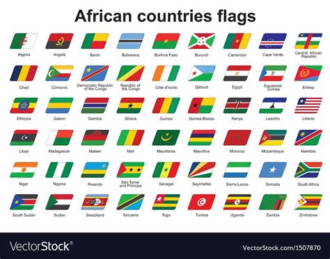 African Countries Flags Icons Vector Image On Vectorstock Country