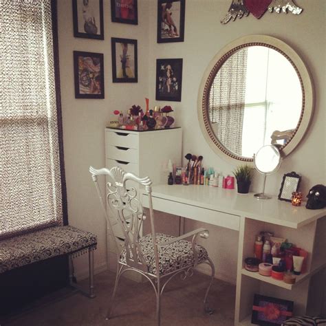 Ikea shelves tv stand bookcase living room bedroom white free. My ikea vanity current makeup table setup. Makeup ...