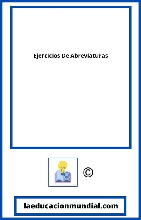 Ejercicios De Abreviaturas PDF 2024