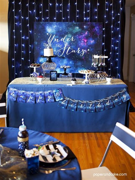 Under The Stars Galaxy Party Birthday Party Table Decorations Baby
