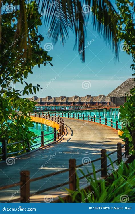 Luxury Resort With Water Villas In Maldives Hotel Resort Stock Photo