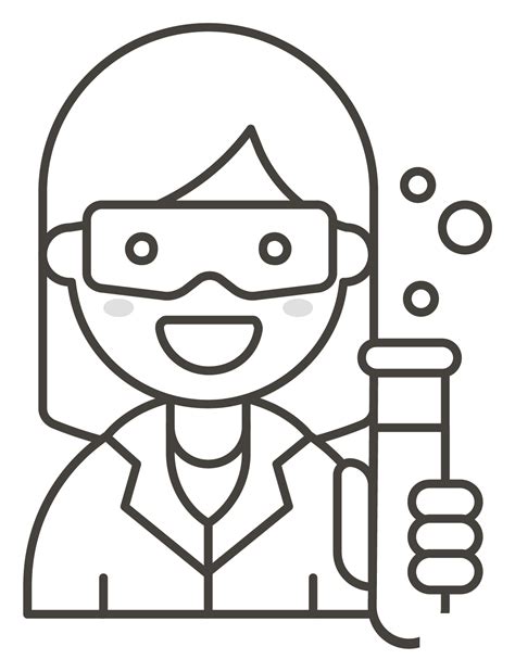 Woman Scientist Coloring Page Colouringpages