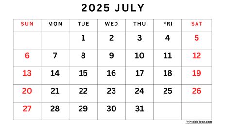 July 2025 Calendar Printable Pdf Template With Holidays