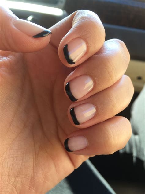 Black French Tip Gelnails Nail Art Nails Beauty