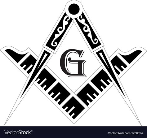 Freemasonry Emblem The Masonic Square And Compass Vector Image