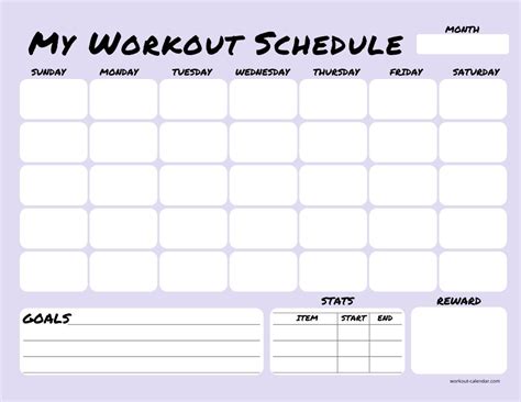 Free Monthly Workout Schedule Template Eoua Blog