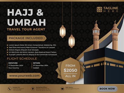 Hajj And Umrah Template Brochure Travel And Tour Luxury 8305584 Vector