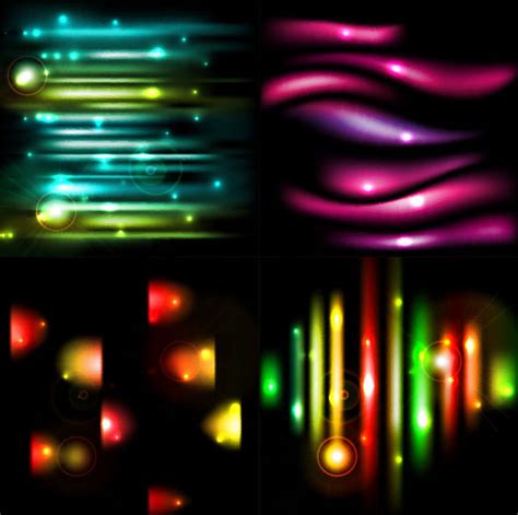 Free Vectors Colorful Light Effect Background Set The Vector Art