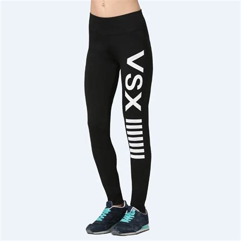 Women Leggings Vsx Striped Printing Stretch Women Legging S Xl Elastics High Waist Fitness