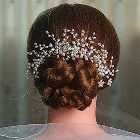 3 Pcs Luxurious Handmade White Large Floral Pearl Wedding Hair Comb