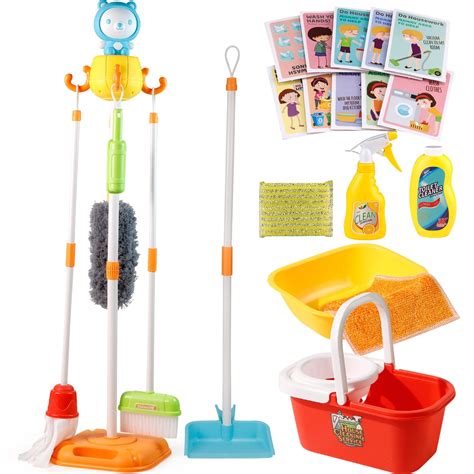 Netnew Kids Cleaning Set Pretend Play Toys For Girls 3 6 Years 22 Piece