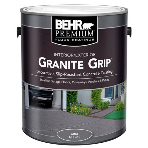 Behr 1 Gal 65001 Gray Granite Grip Interiorexterior Concrete Paint