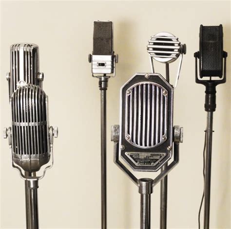 6 Swivel Head Antique Microphones, c1930's -1940's @ LostFoundArt