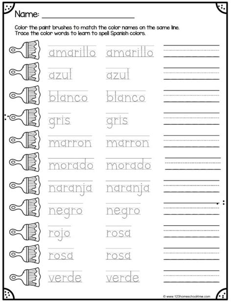 Colours In Spanish Worksheet Worksheets For Kindergarten