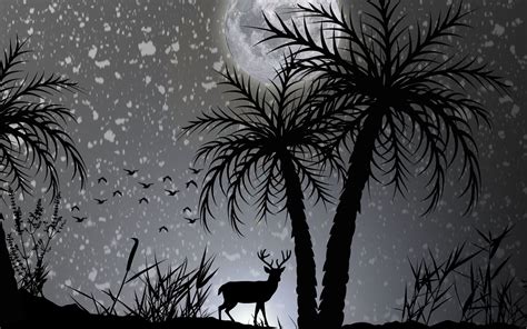 1920x1200 Reindeer Dark Night Moon Minimalist 1080p Resolution Hd 4k