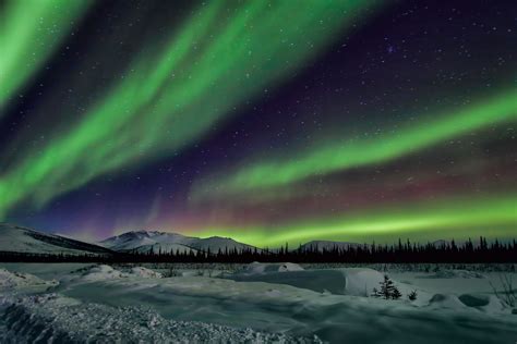 Alaska Northern Lights Landscape Sky Night Star Mountain