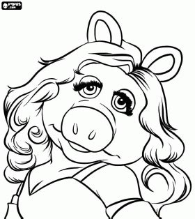 The lovely Miss Piggy coloring page | Miss piggy, Drawings, Coloring pages