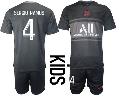 Sergio Ramos 4 Kinder Paris Saint Germain Psg Ausweichtrikot 2021 22