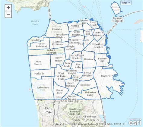 28 Districts Of San Francisco Map Map Online Source