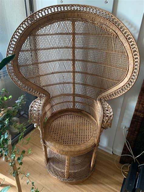 Free shipping · text message offers Sold Vintage Wicker Peacock Chair in Chicago - letgo ...
