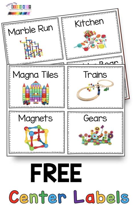 Free Center Labels Math And Literacy Centers For Preschool Pre K And Kindergarten Play Cent