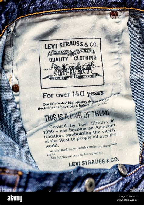 Label Inside Traditional Levi Strauss American Jeans Stock Photo Alamy