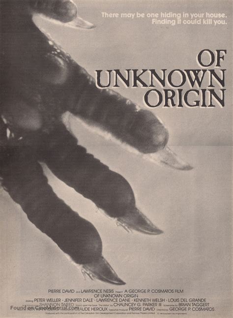 Of Unknown Origin 1983 Movie Poster